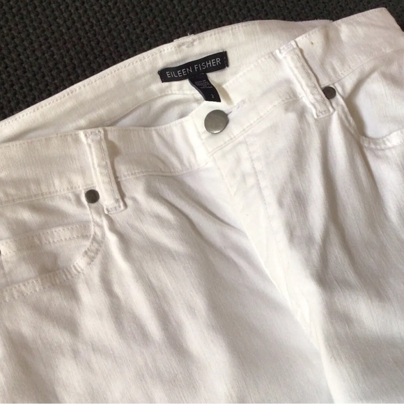 Eileen Fisher White Organic Cotton Stretch Skinny Jeans Pants, 2 - Picture 2 of 9